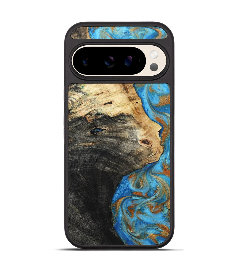Pixel 10 Wood Phone Case - Alvie (Teal & Gold, 801318)