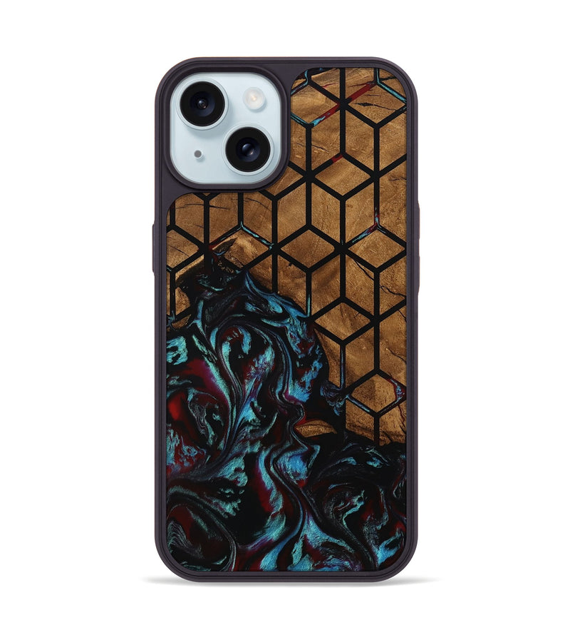 iPhone 15 Wood Phone Case - Myrna (Pattern, 801341)