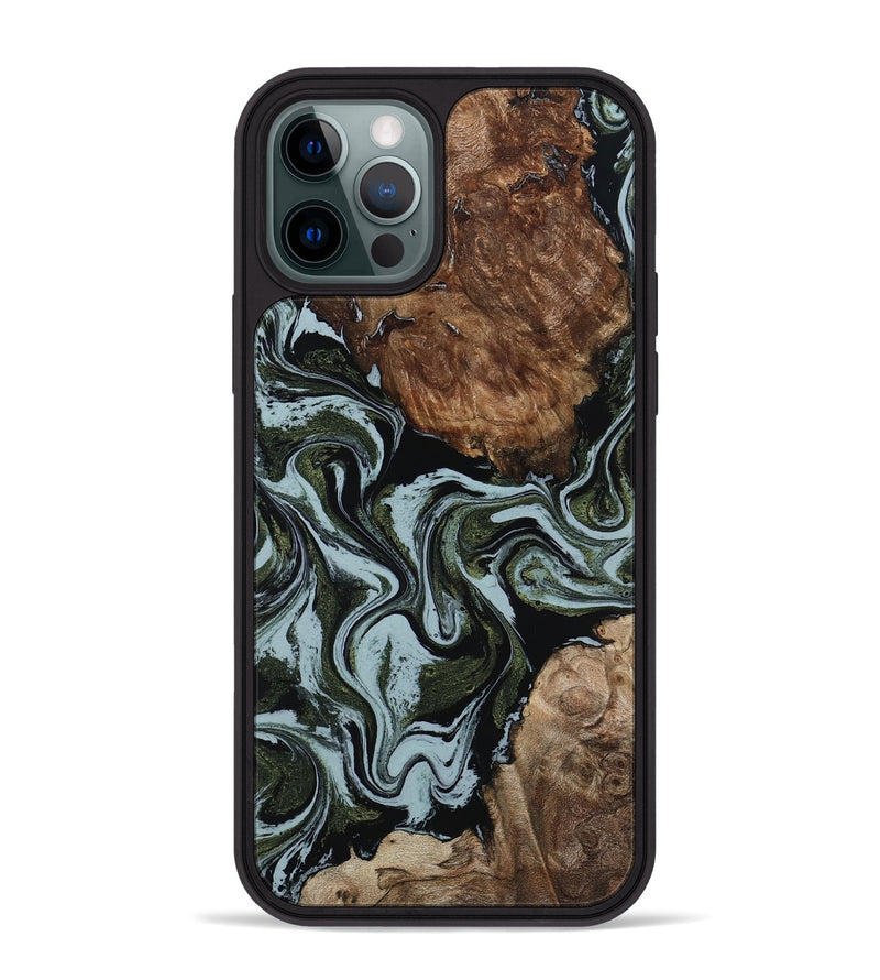 iPhone 12 Pro Max Wood Phone Case - Jed (Green, 801345)