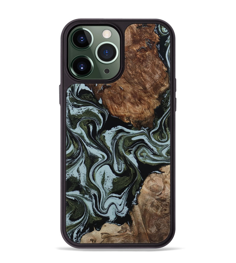 iPhone 13 Pro Max Wood Phone Case - Jed (Green, 801345)