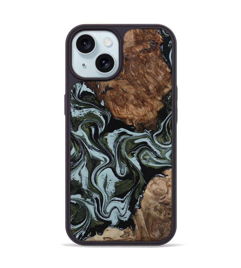 iPhone 15 Wood Phone Case - Jed (Green, 801345)