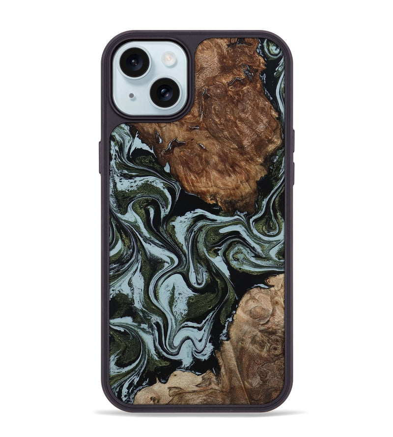 iPhone 15 Plus Wood Phone Case - Jed (Green, 801345)