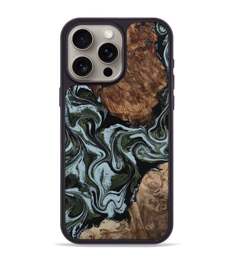 iPhone 15 Pro Max Wood Phone Case - Jed (Green, 801345)
