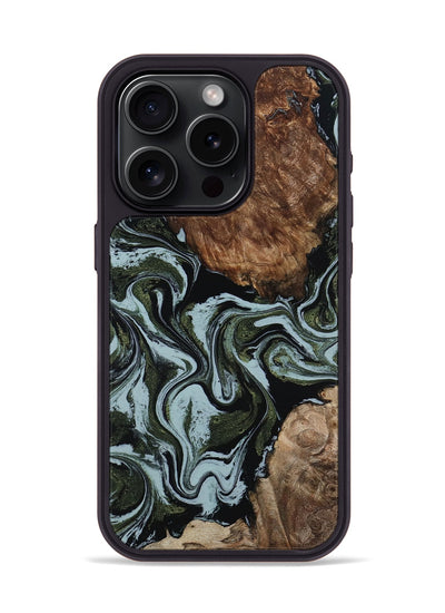 iPhone 15 Pro Wood Phone Case - Jed (Green, 801345)
