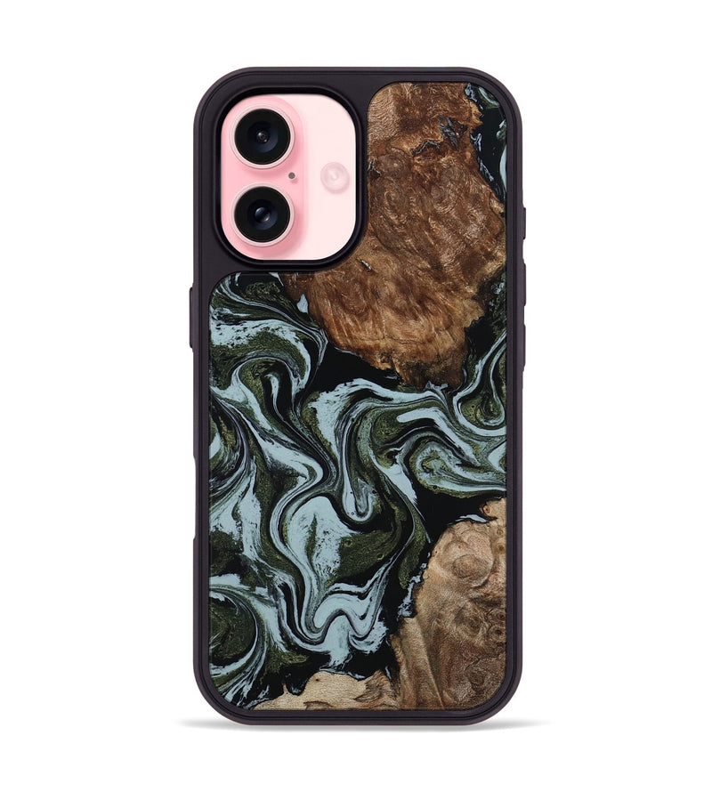 iPhone 16 Wood Phone Case - Jed (Green, 801345)