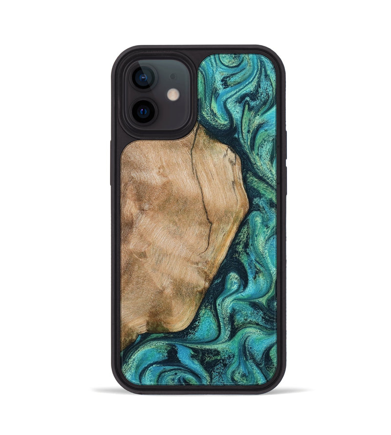 iPhone 12 Wood Phone Case - Tea (Green, 801346)