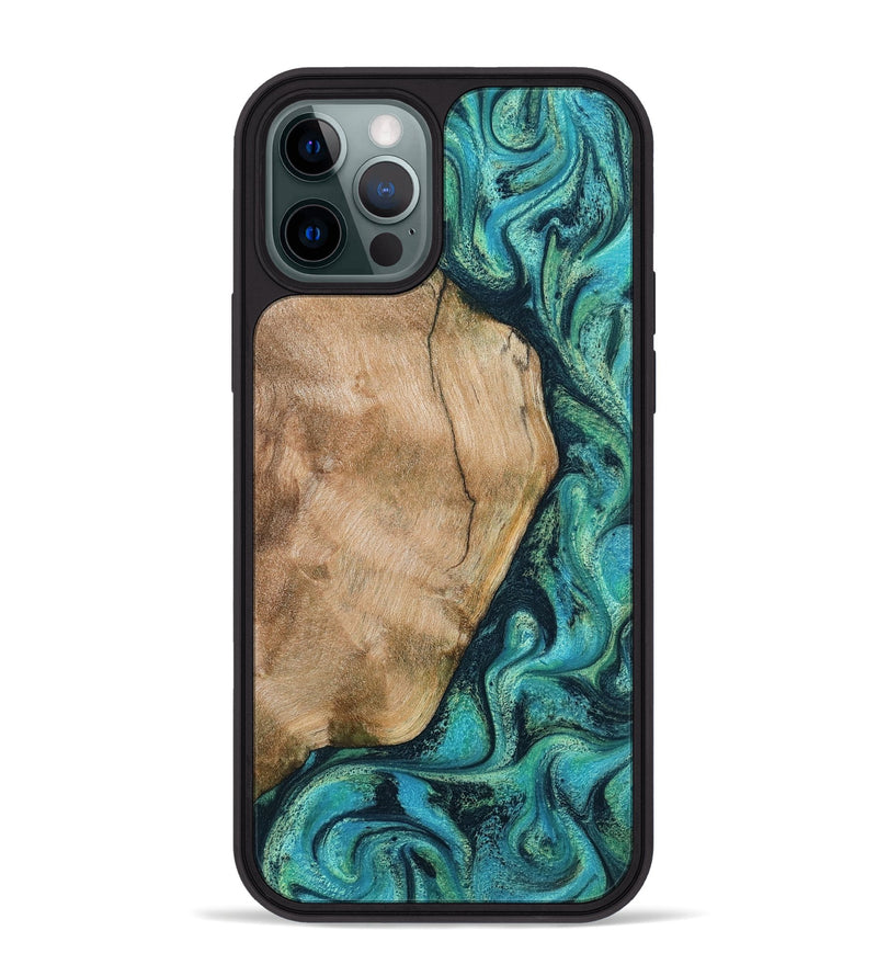 iPhone 12 Pro Max Wood Phone Case - Tea (Green, 801346)