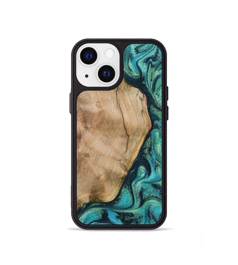 iPhone 13 mini Wood Phone Case - Tea (Green, 801346)