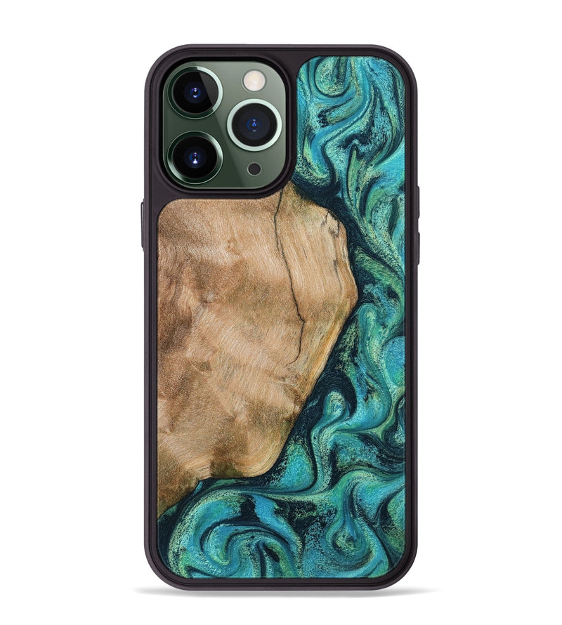 iPhone 13 Pro Max Wood Phone Case - Tea (Green, 801346)
