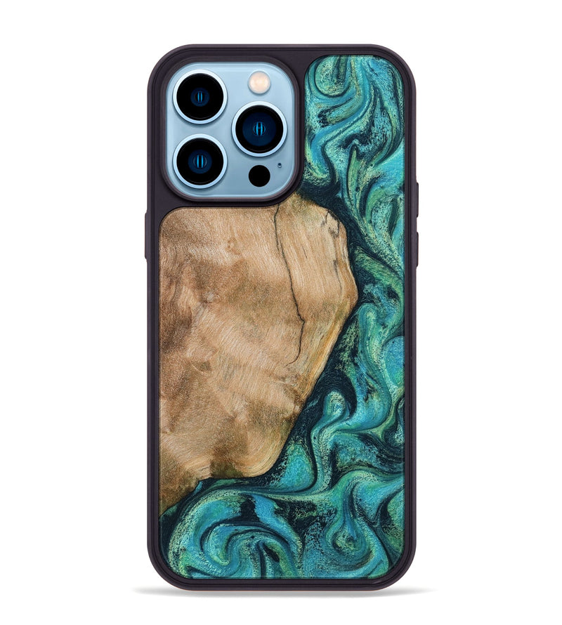iPhone 14 Pro Max Wood Phone Case - Tea (Green, 801346)
