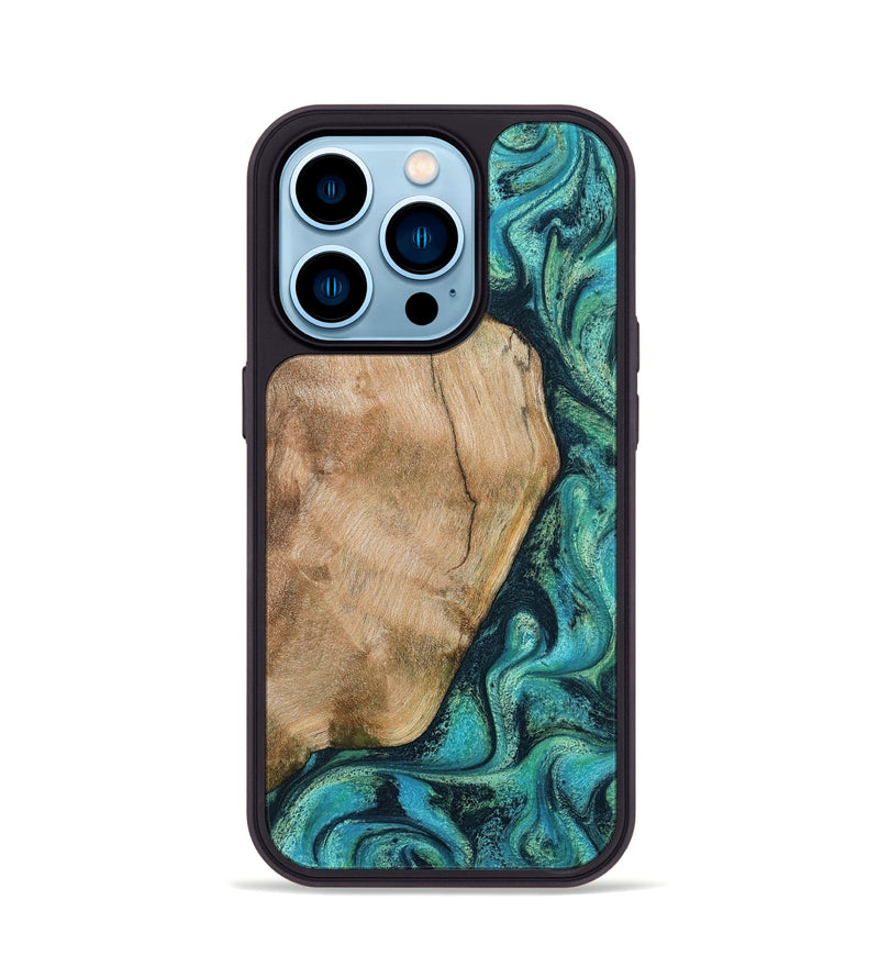 iPhone 14 Pro Wood Phone Case - Tea (Green, 801346)