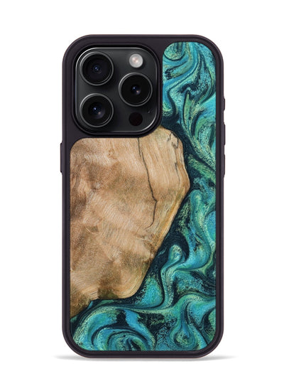 iPhone 15 Pro Wood Phone Case - Tea (Green, 801346)