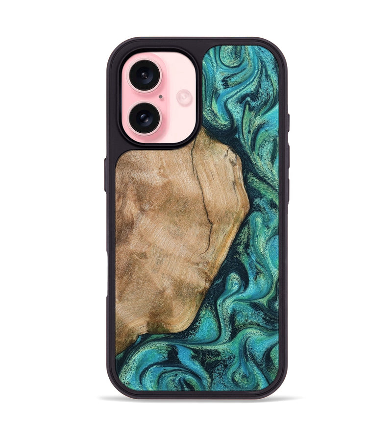 iPhone 16 Wood Phone Case - Tea (Green, 801346)