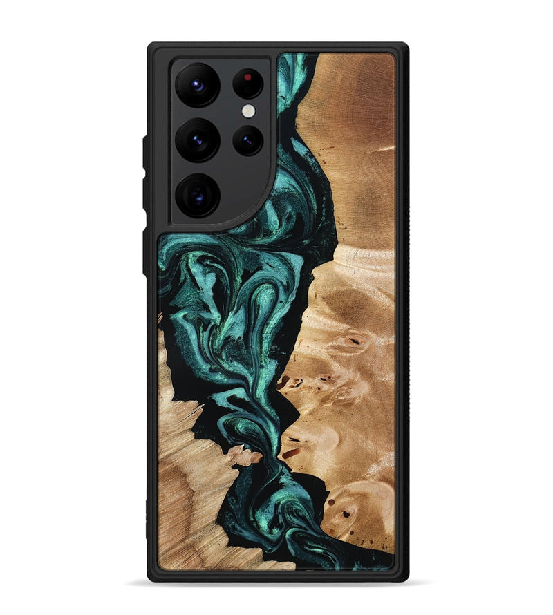 Galaxy S22 Ultra Wood Phone Case - Elisha (Green, 801347)
