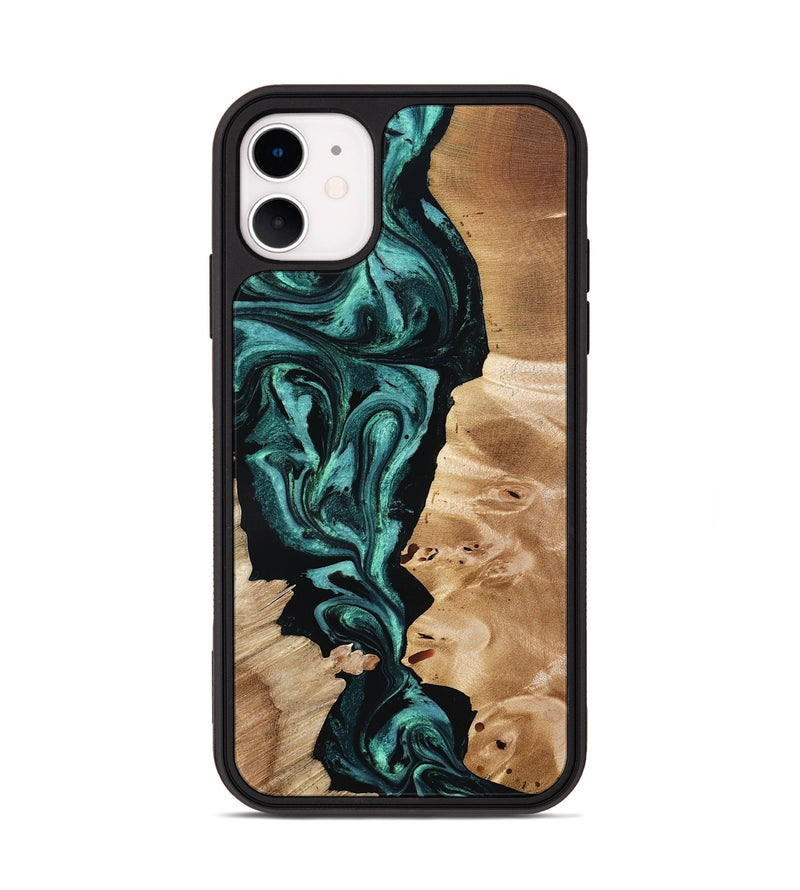 iPhone 11 Wood Phone Case - Elisha (Green, 801347)