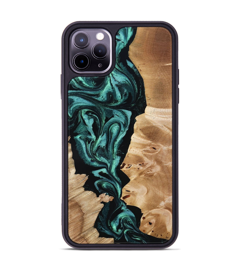 iPhone 11 Pro Max Wood Phone Case - Elisha (Green, 801347)
