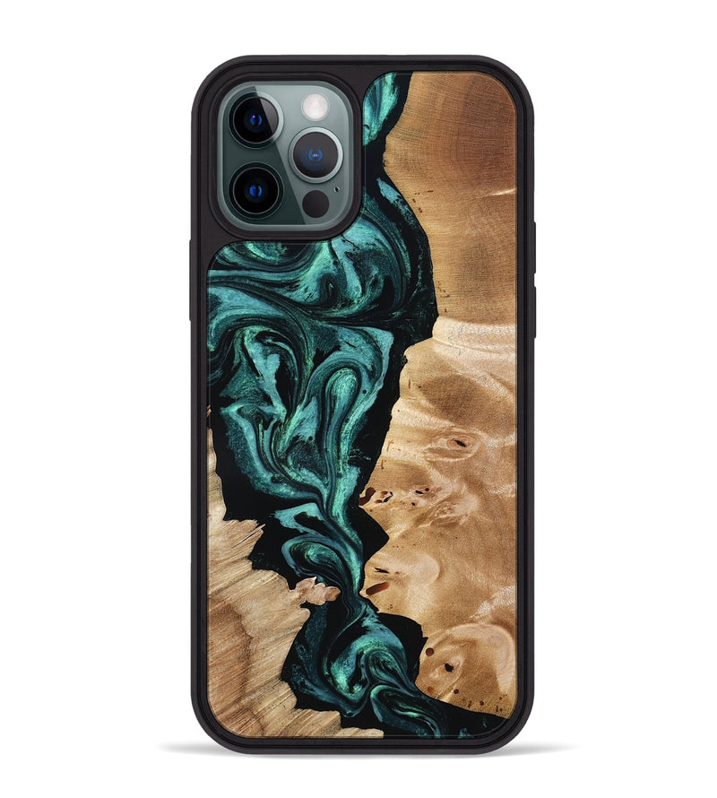 iPhone 12 Pro Max Wood Phone Case - Elisha (Green, 801347)