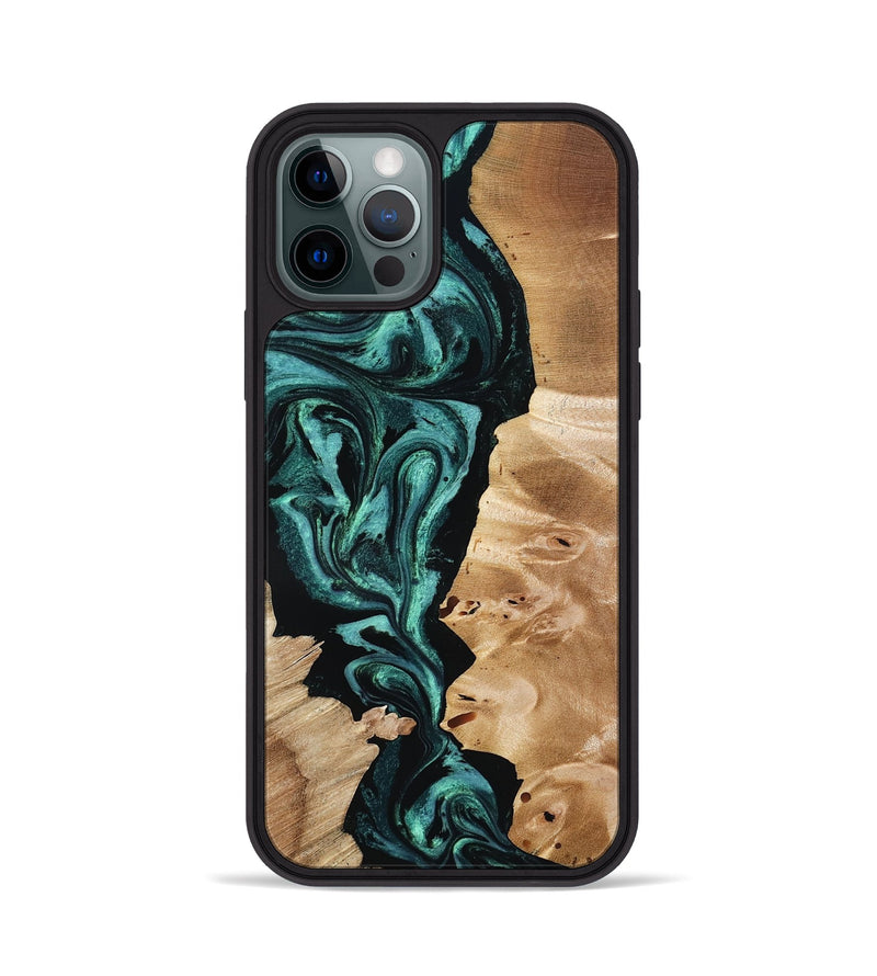 iPhone 12 Pro Wood Phone Case - Elisha (Green, 801347)