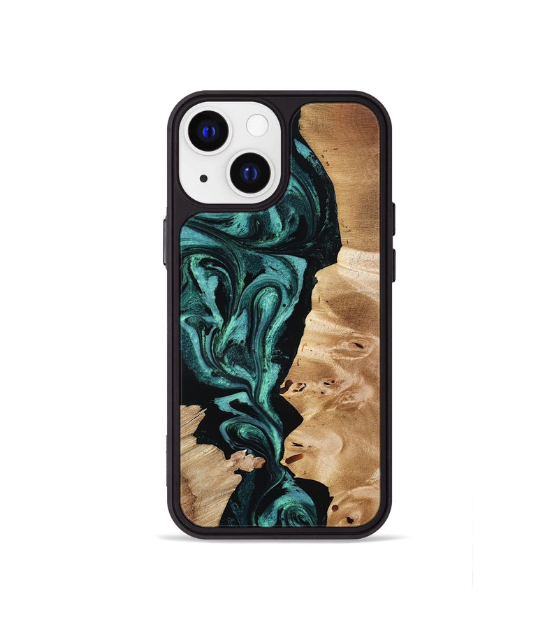 iPhone 13 mini Wood Phone Case - Elisha (Green, 801347)