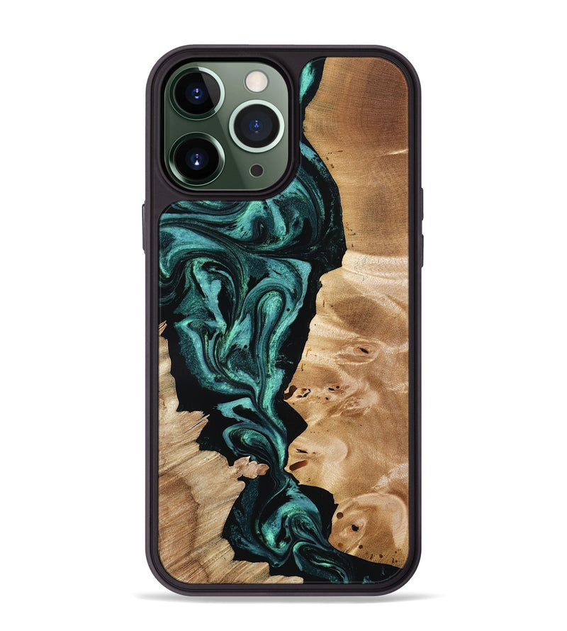 iPhone 13 Pro Max Wood Phone Case - Elisha (Green, 801347)
