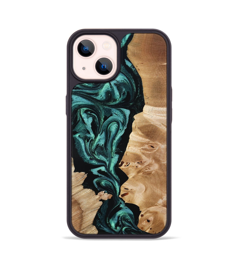 iPhone 14 Wood Phone Case - Elisha (Green, 801347)