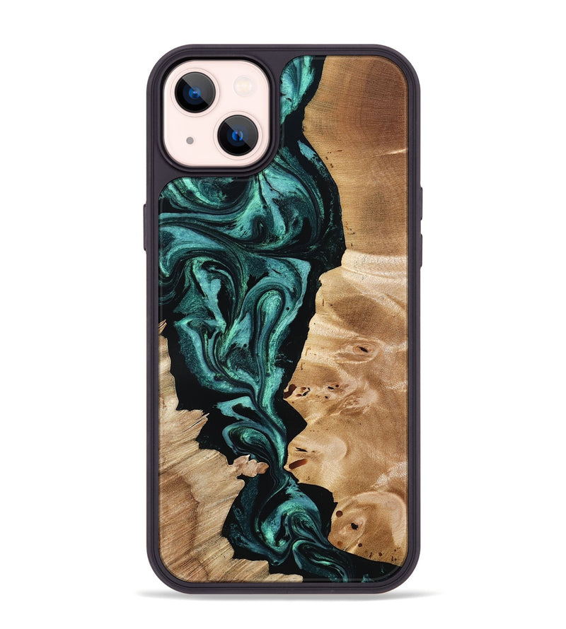iPhone 14 Plus Wood Phone Case - Elisha (Green, 801347)