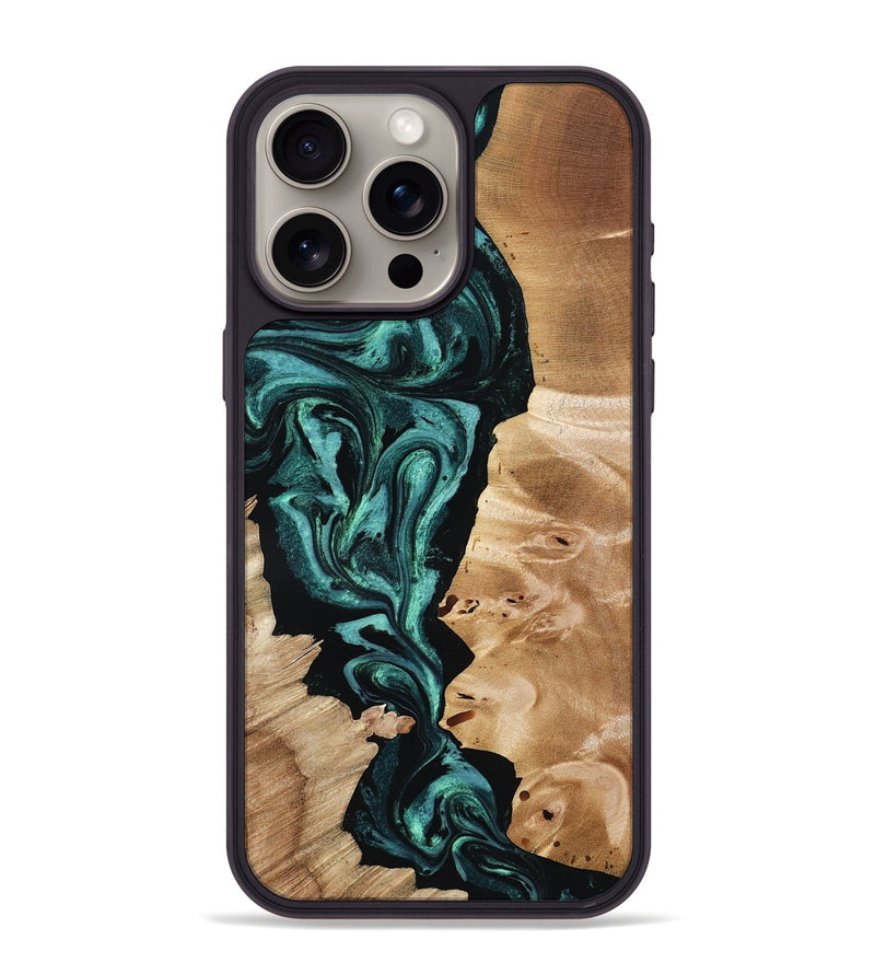 iPhone 15 Pro Max Wood Phone Case - Elisha (Green, 801347)