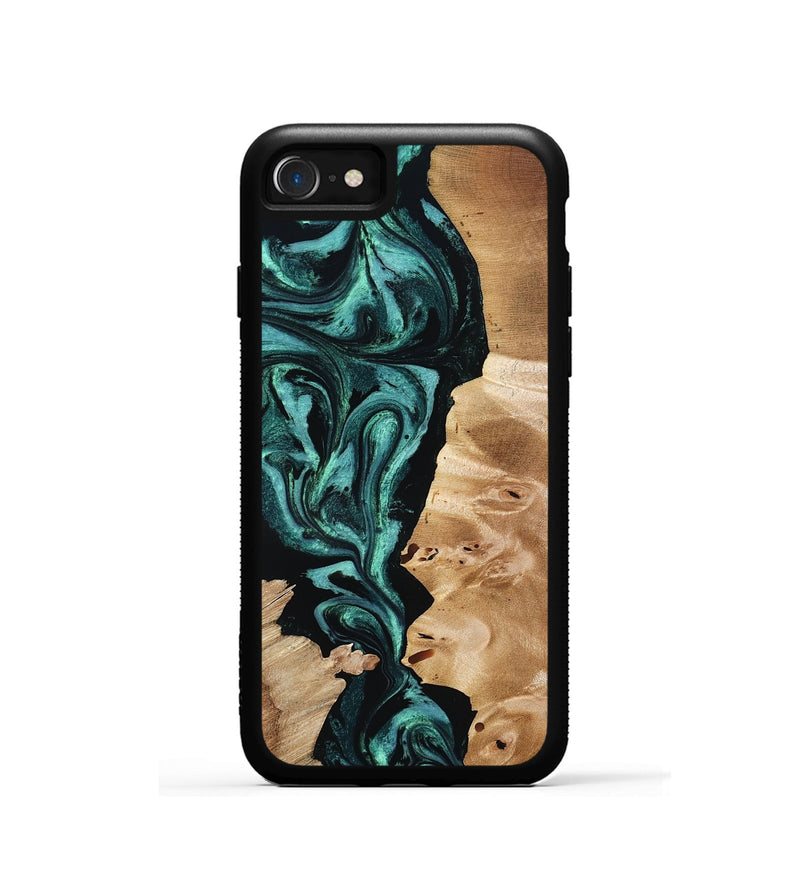 iPhone SE Wood Phone Case - Elisha (Green, 801347)