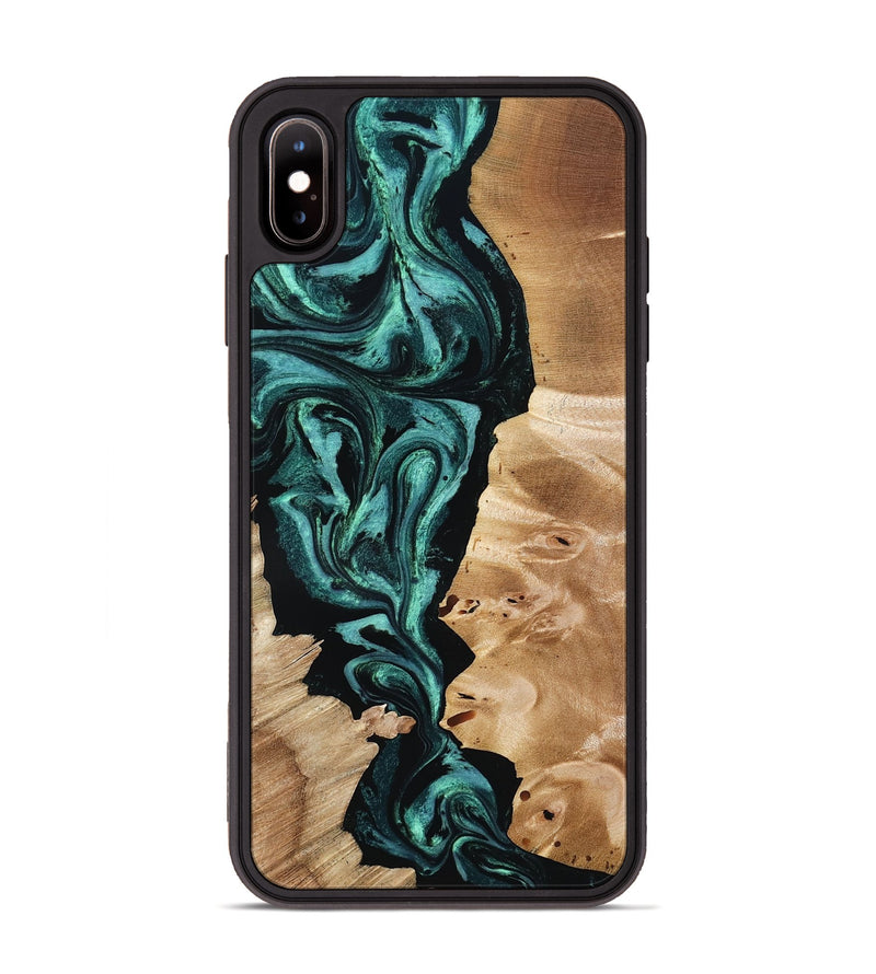 iPhone Xs Max Wood Phone Case - Elisha (Green, 801347)