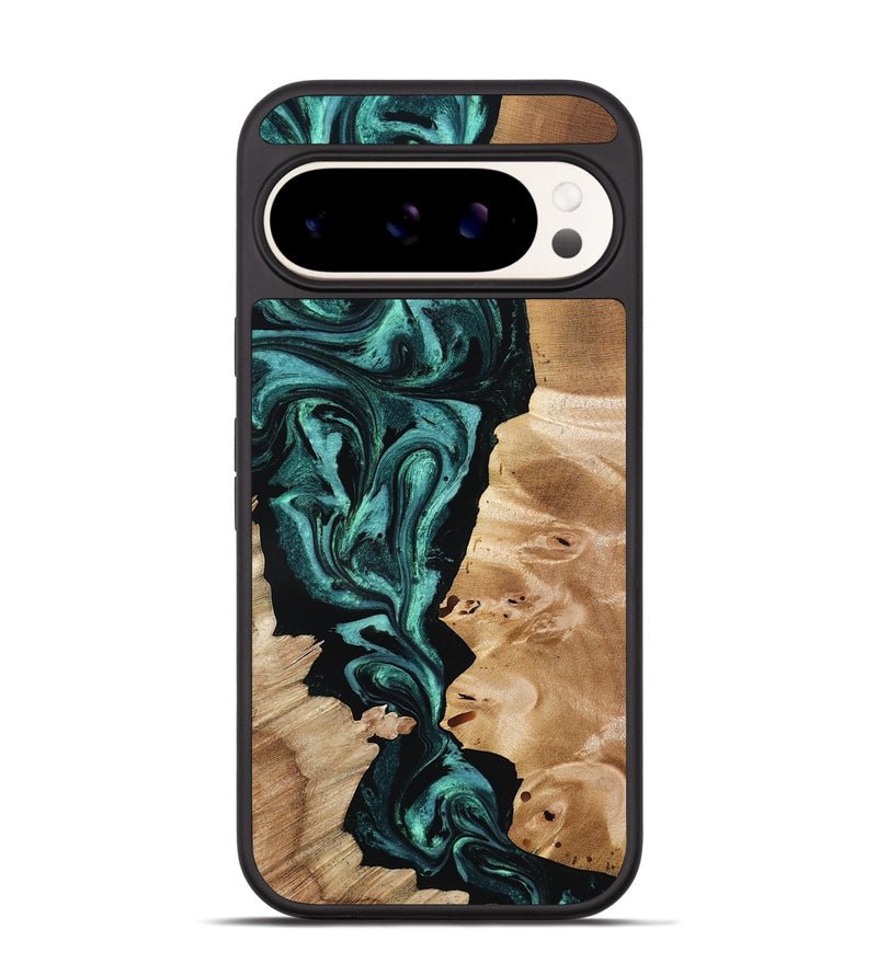 Pixel 9 Wood Phone Case - Elisha (Green, 801347)