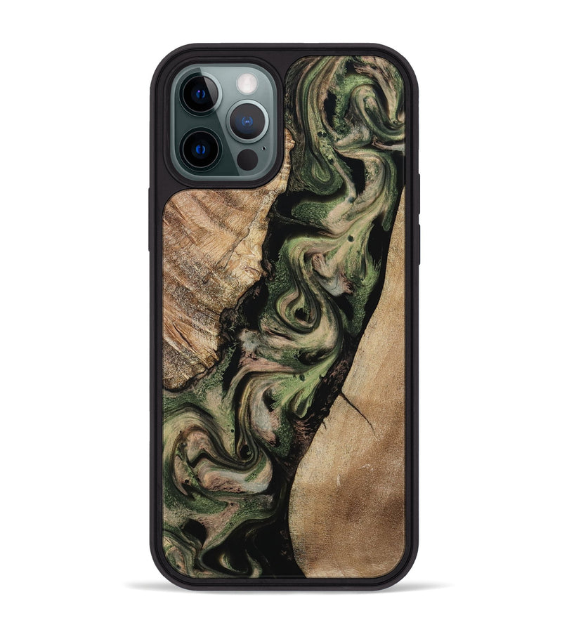 iPhone 12 Pro Max Wood Phone Case - Uriah (Green, 801348)