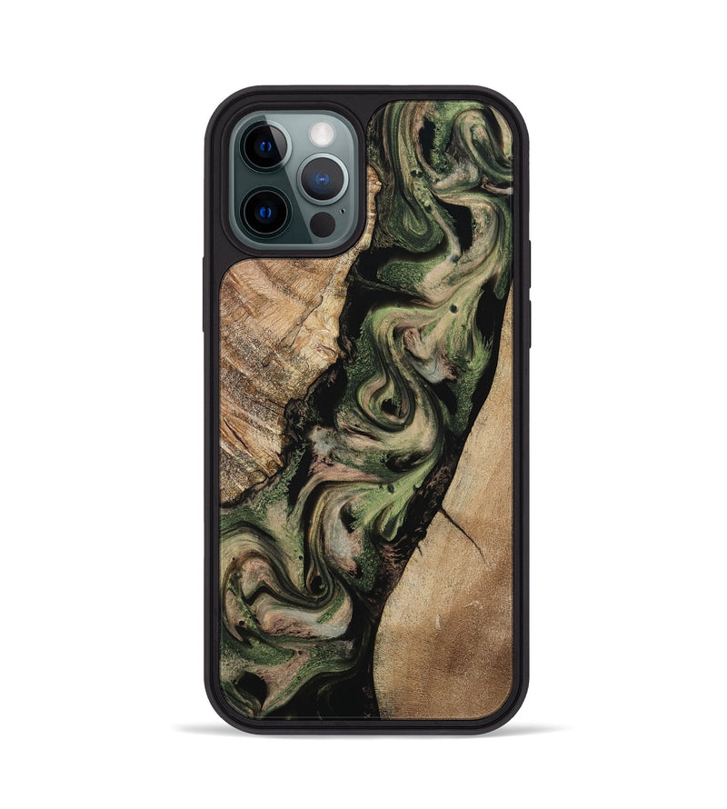 iPhone 12 Pro Wood Phone Case - Uriah (Green, 801348)