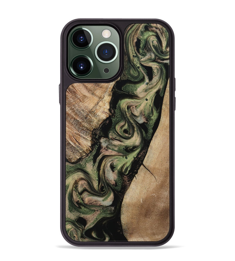 iPhone 13 Pro Max Wood Phone Case - Uriah (Green, 801348)