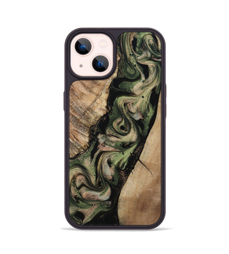 iPhone 14 Wood Phone Case - Uriah (Green, 801348)