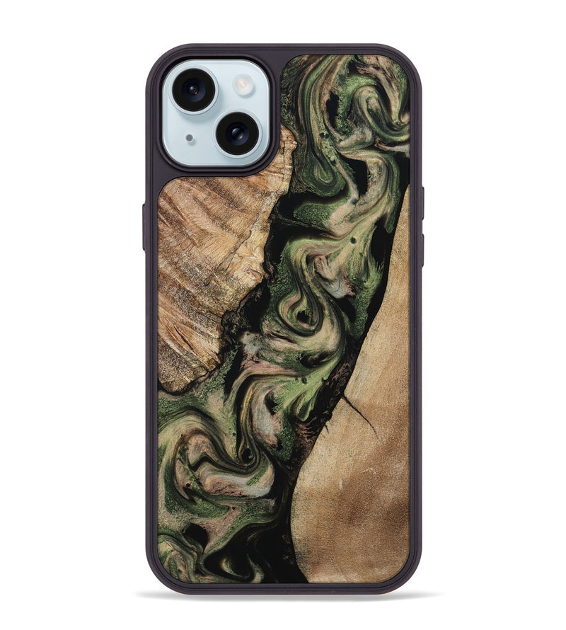 iPhone 15 Plus Wood Phone Case - Uriah (Green, 801348)