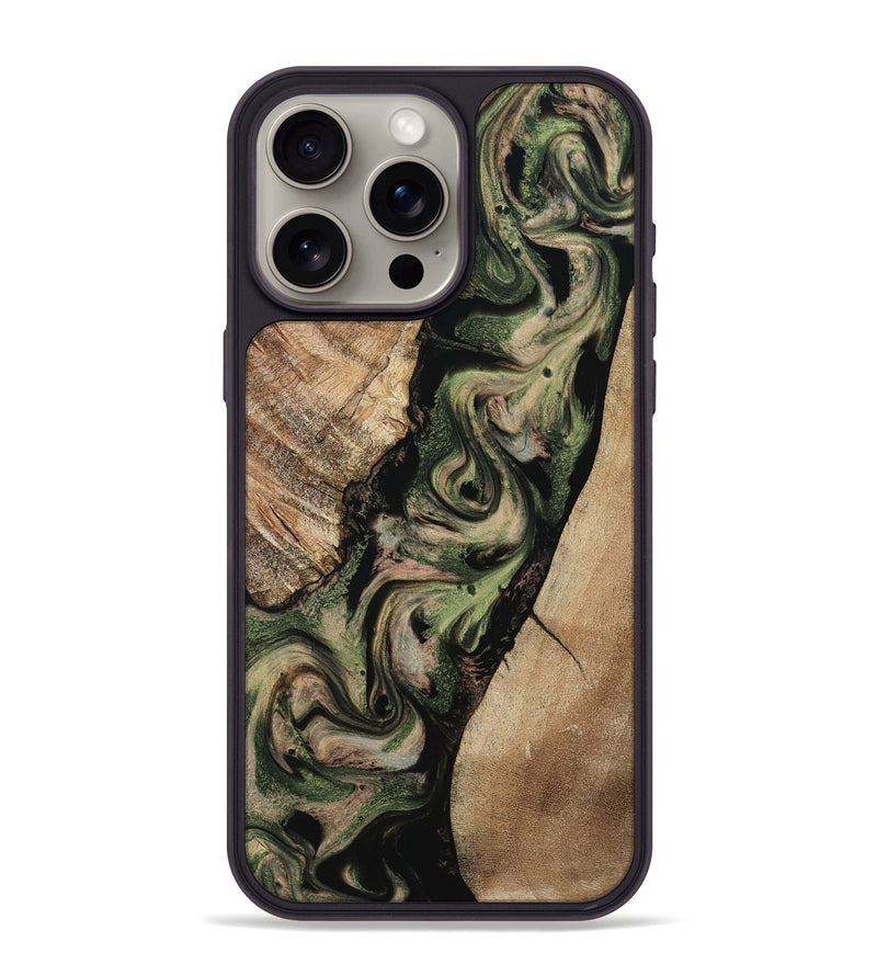 iPhone 15 Pro Max Wood Phone Case - Uriah (Green, 801348)