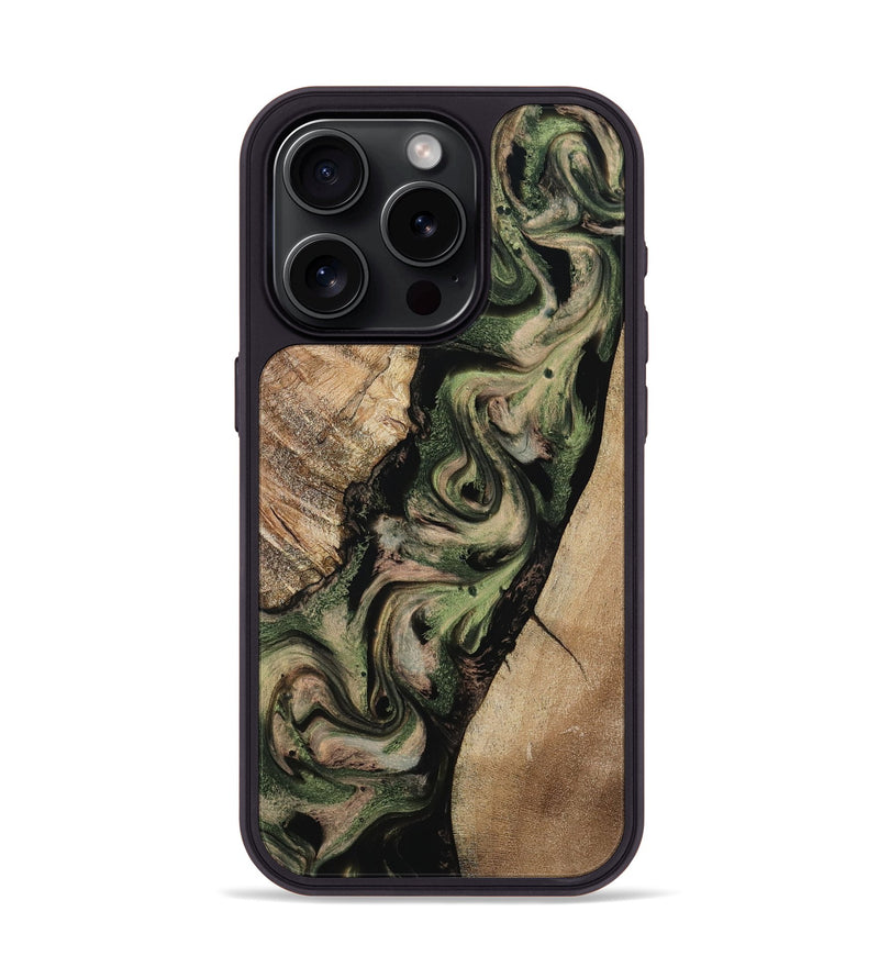 iPhone 15 Pro Wood Phone Case - Uriah (Green, 801348)
