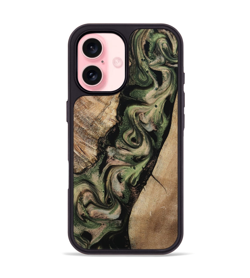 iPhone 16 Wood Phone Case - Uriah (Green, 801348)