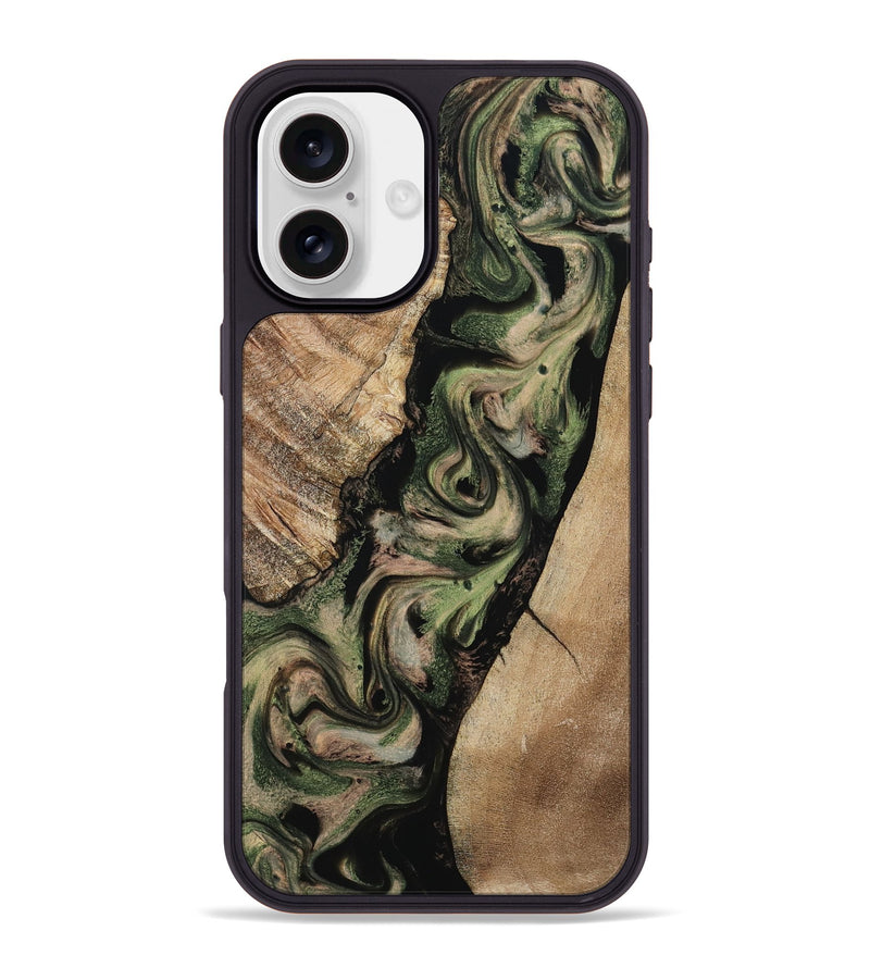 iPhone 16 Plus Wood Phone Case - Uriah (Green, 801348)