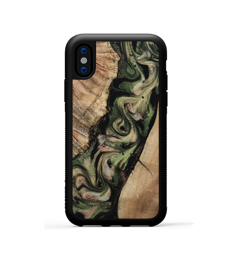 iPhone Xs Wood Phone Case - Uriah (Green, 801348)