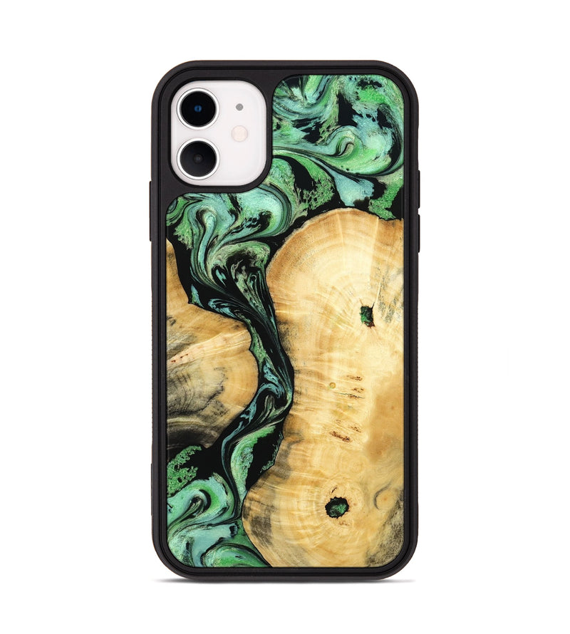 iPhone 11 Wood Phone Case - Keith (Green, 801350)
