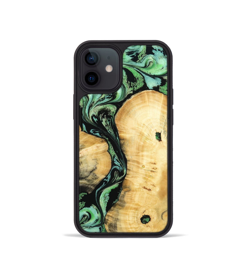 iPhone 12 mini Wood Phone Case - Keith (Green, 801350)