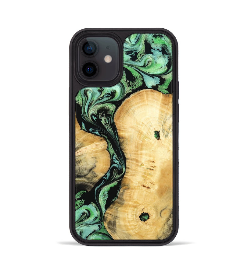 iPhone 12 Wood Phone Case - Keith (Green, 801350)