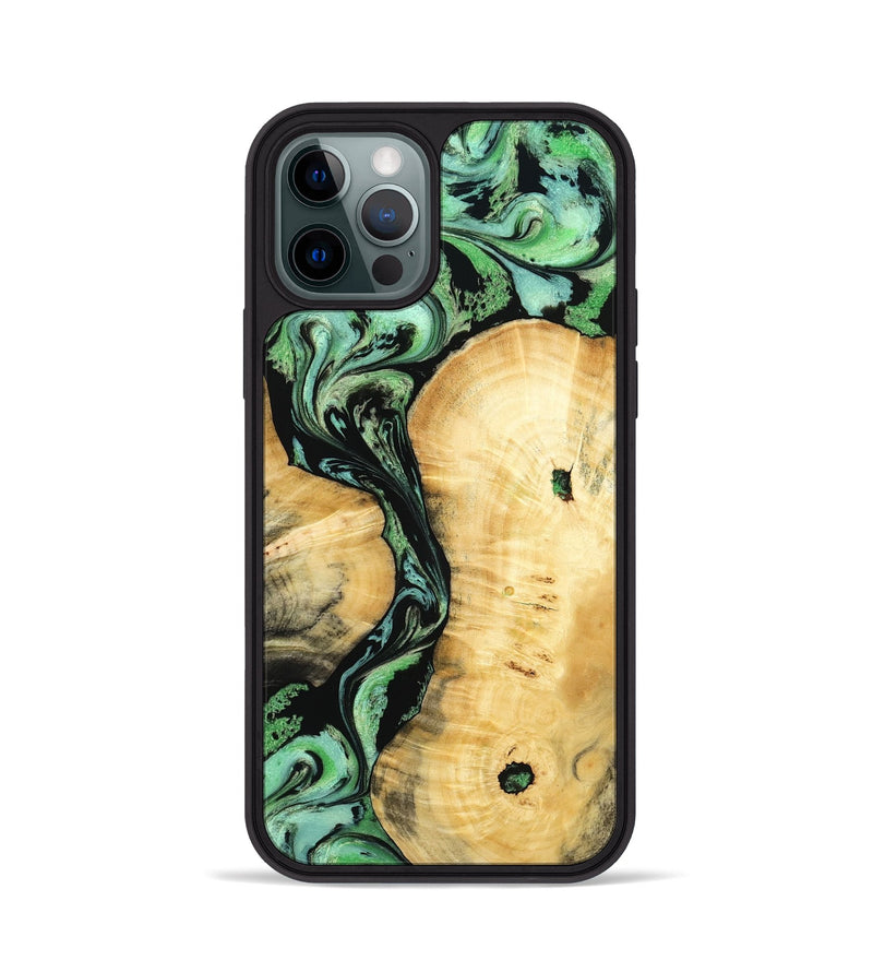 iPhone 12 Pro Wood Phone Case - Keith (Green, 801350)