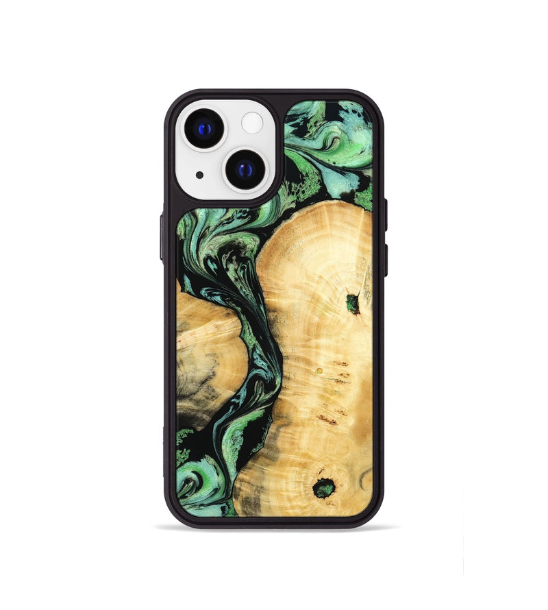 iPhone 13 mini Wood Phone Case - Keith (Green, 801350)