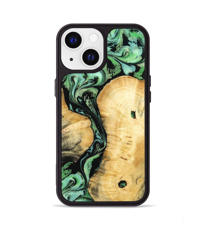 iPhone 13 Wood Phone Case - Keith (Green, 801350)