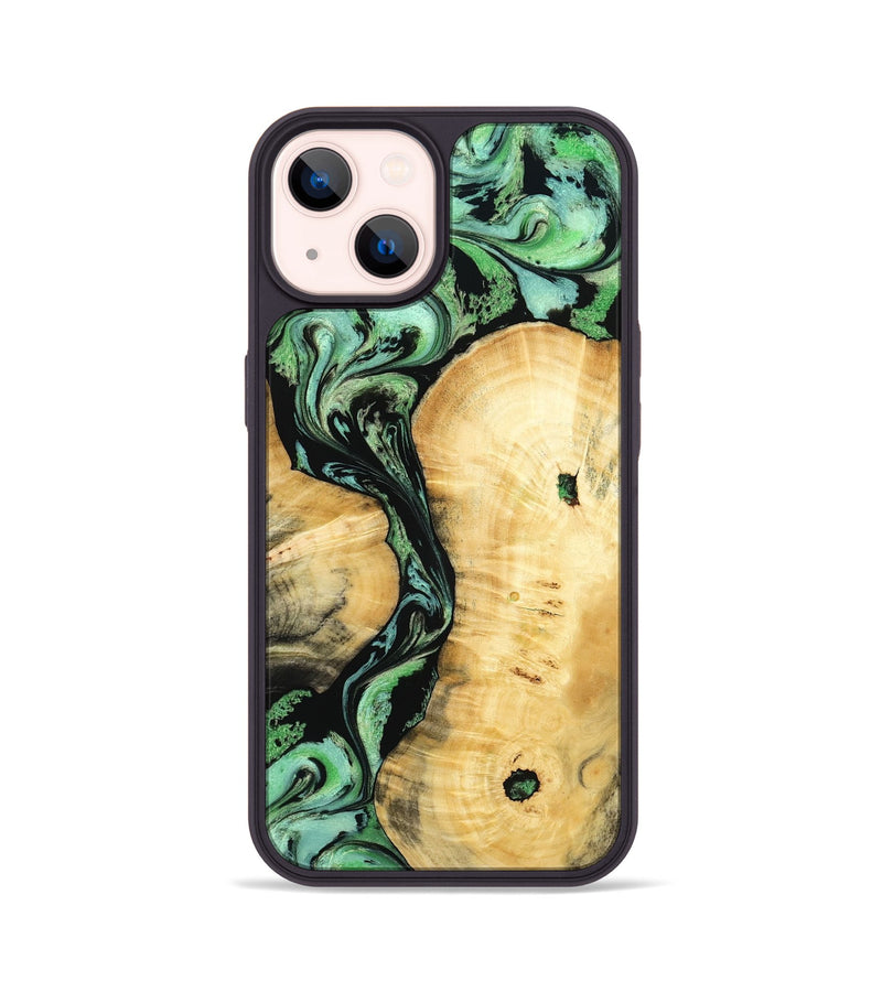 iPhone 14 Wood Phone Case - Keith (Green, 801350)
