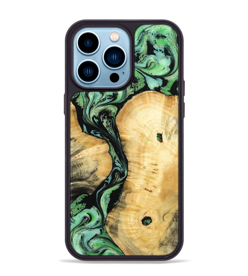 iPhone 14 Pro Max Wood Phone Case - Keith (Green, 801350)