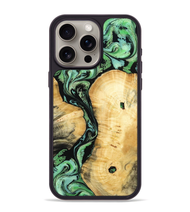 iPhone 15 Pro Max Wood Phone Case - Keith (Green, 801350)