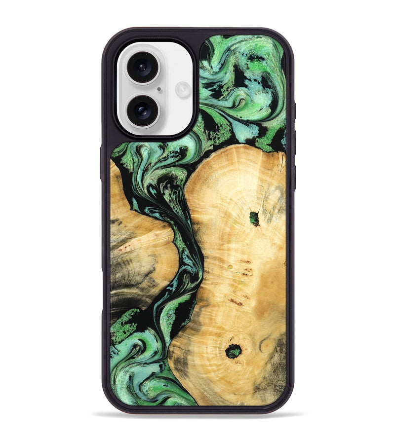 iPhone 16 Plus Wood Phone Case - Keith (Green, 801350)